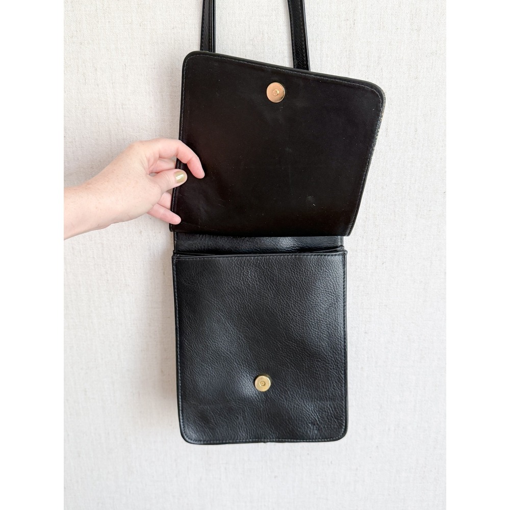 Vintage Bags by Pinky Snakeskin Crossbody Bag Small Black Multi Leather Gold - Picture 5 of 8